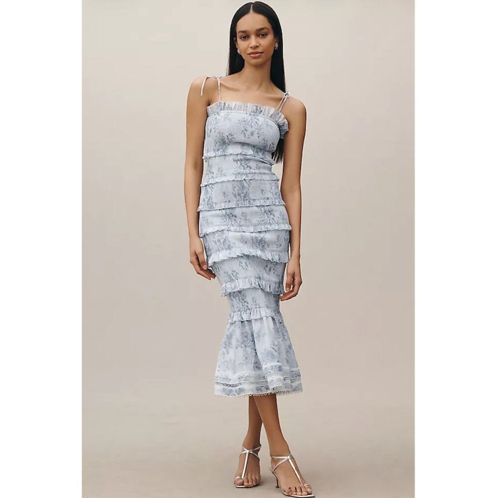 NEW NWT V. Chapman Geranium Midi Dress in Blue Tapestry size 10